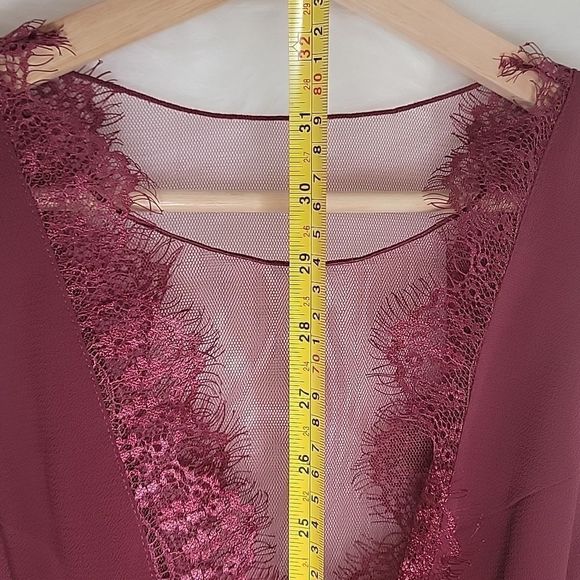 FREE PEOPLE DOVE LACE PANEL CROCHET  DRESS RICH BERRY - Picture 14 of 17